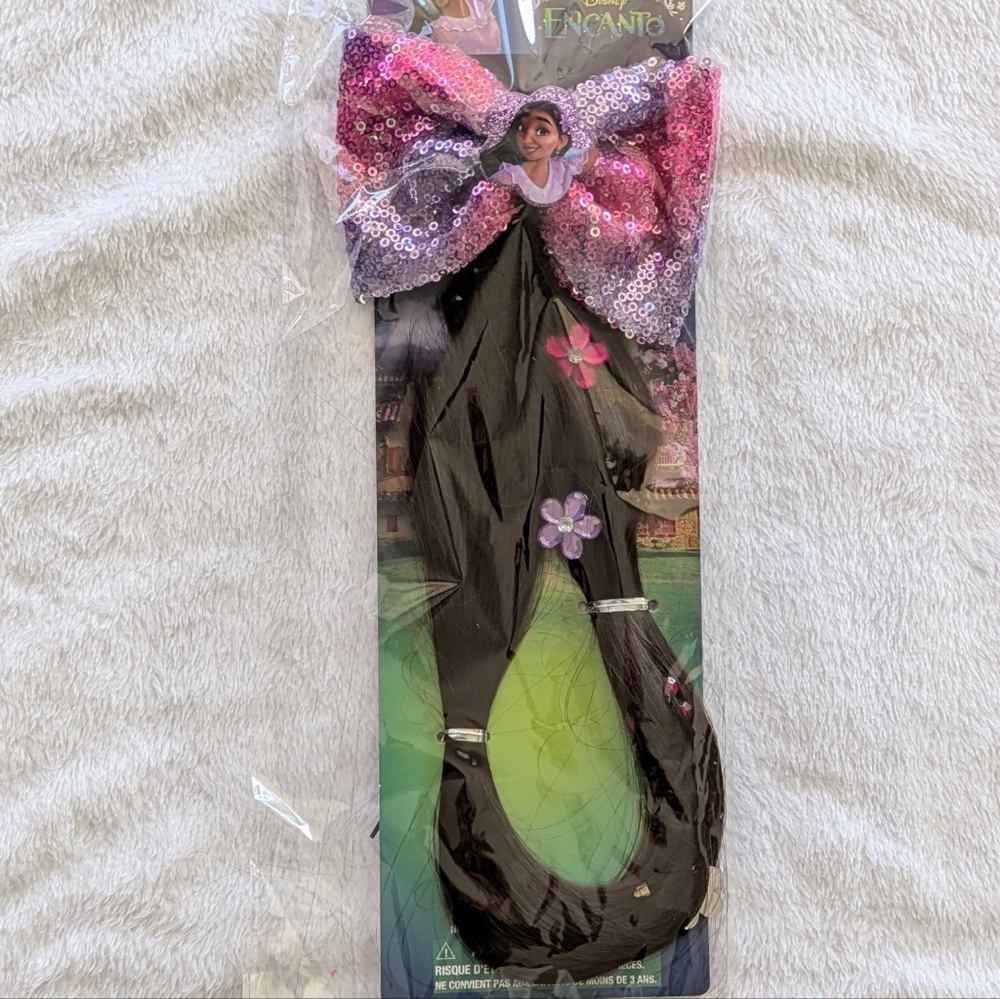 BRAND NEW Claire's Disney Encanto Pink/Purple Bow Barrett Hair Extension